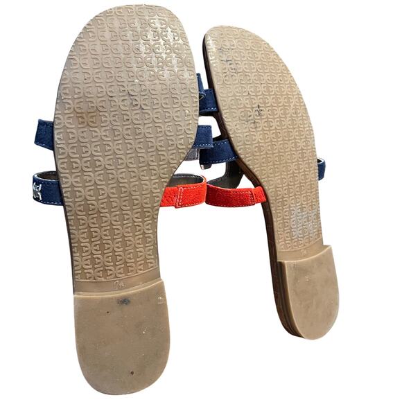 Sam Edelman Bay Slide Sandal – Colorblock Suede in Pink, Red & Navy - 7.5 - Picture 7 of 7